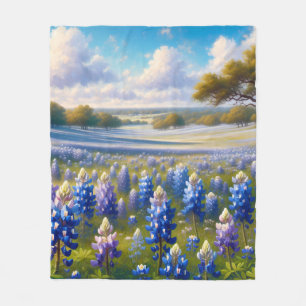 Texas Bluebonnet-Wiesenlandschaft Fleecedecke