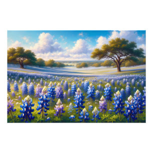 Texas Bluebonnet-Wiesenlandschaft Fotodruck