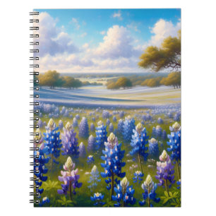 Texas Bluebonnet-Wiesenlandschaft Notizblock