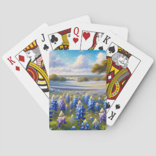 Texas Bluebonnet-Wiesenlandschaft Spielkarten