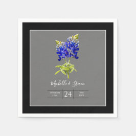 Texas Bluebonnets auf Dunkelgrau, Frühjahrssehen Serviette