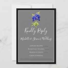 Texas Bluebonnets auf Dunkelgrau, Spring UAWG Einladung