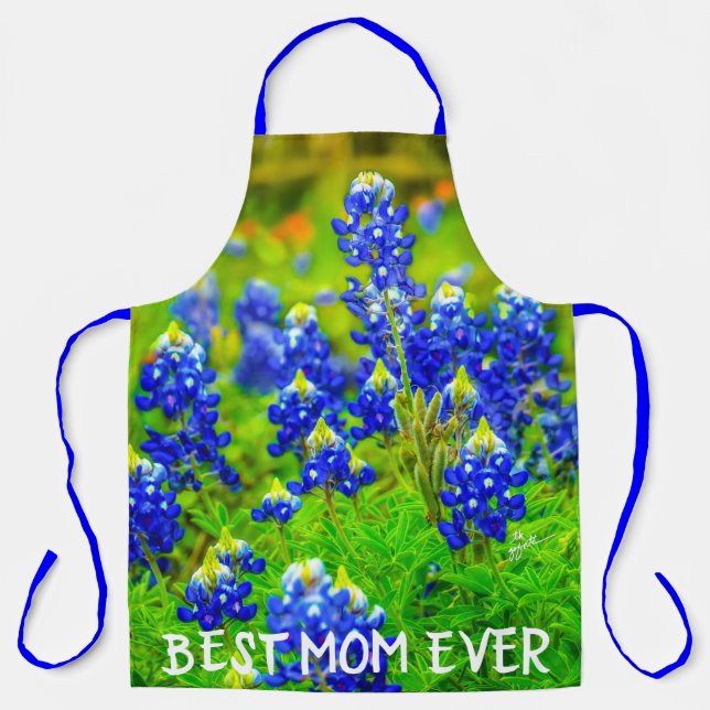 Texas Bluebonnets Beste Mama je Muttertag Schürze (Vorderseite)