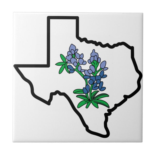Texas Bluebonnets Fliese (Vorderseite)