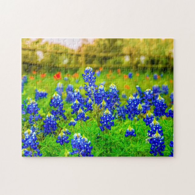 Texas Bluebonnets Indian Floral Nature Travel Puzzle (Horizontal)