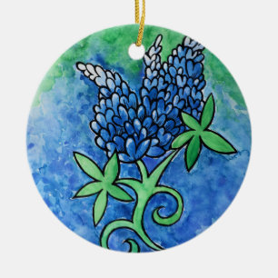 Texas Bluebonnets Keramik Ornament