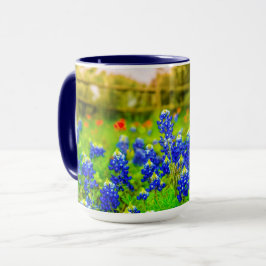 Texas Bluebonnets Landzaun Moderne Landschaft Tasse