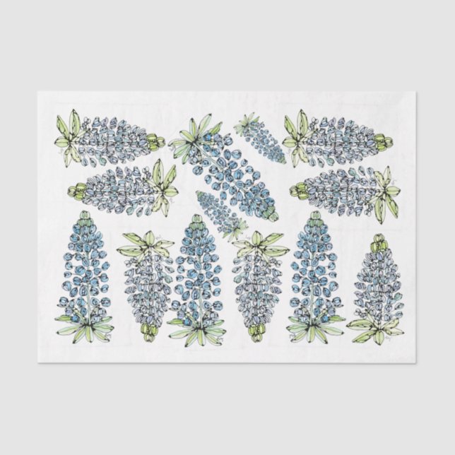 Texas Bluebonnets Lupines - Dekoupage Tissue Paper Seidenpapier (Vorderseite)