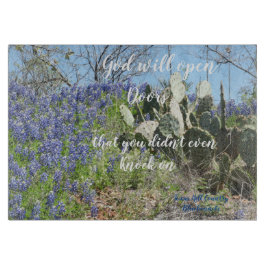 Texas-Bluebonnets mit Sprichwort Schneidebrett