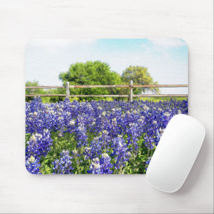 Texas Bluebonnets nach Art von Landeszaun Mousepad