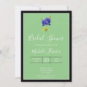 Texas Bluebonnets on Sage, Spring, Bridal Einladung