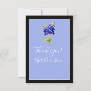 Texas Bluebonnets on Slate Blue, Spring Wedding Dankeskarte