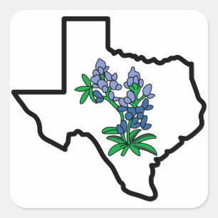 Texas Bluebonnets Quadratischer Aufkleber