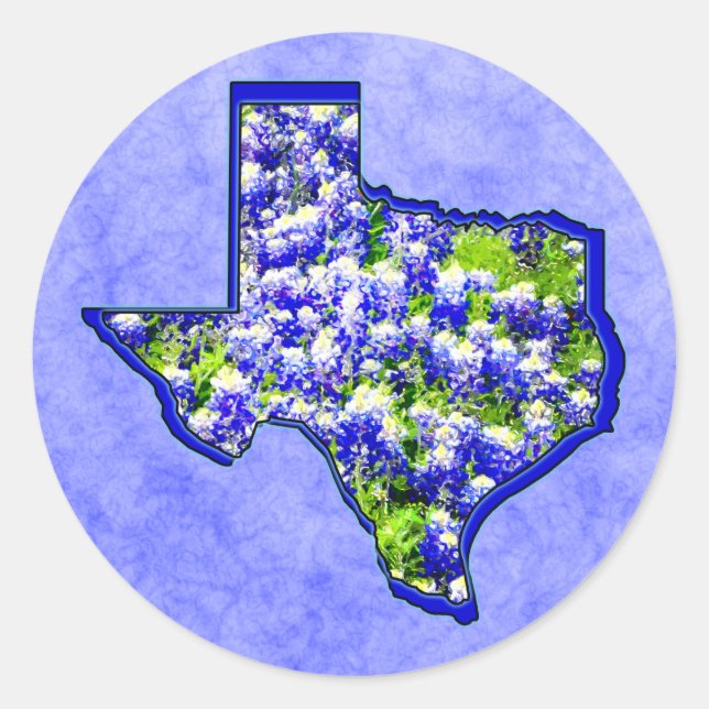 TEXAS BLUEBONNETS RUNDER AUFKLEBER (Vorderseite)