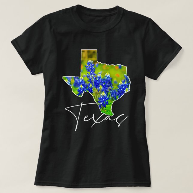 Texas Bluebonnets Staat von Texas Fine Art T-Shirt (Design vorne)