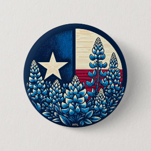 Texas Bluebonnets Staatsflagge Texanischer Stolz Button