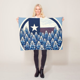 Texas Bluebonnets Staatsflagge Texanischer Stolz Fleecedecke