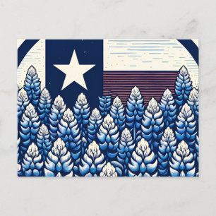 Texas Bluebonnets Staatsflagge Texanischer Stolz Postkarte