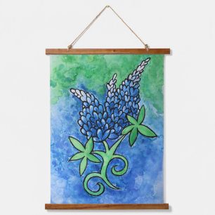 Texas Bluebonnets Wandteppich Mit Holzrahmen