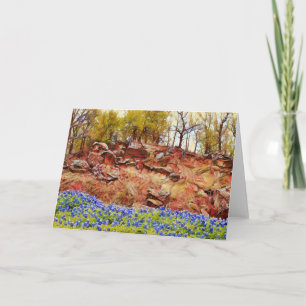 Texas Bluebonnets Wildblumen Art Note Card Karte