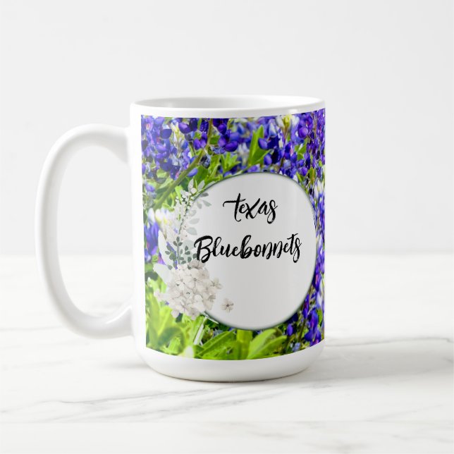 Texas Bluebonnets Wildblumen Knochenerkrankung Tas Kaffeetasse (Links)