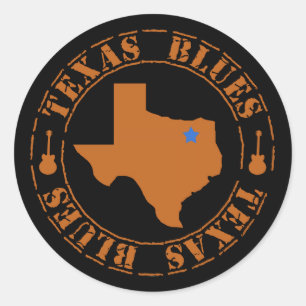 Texas Blues Runder Aufkleber