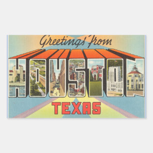 Texas, Bogen mit 4 Houston-Aufklebern Rechteckiger Aufkleber