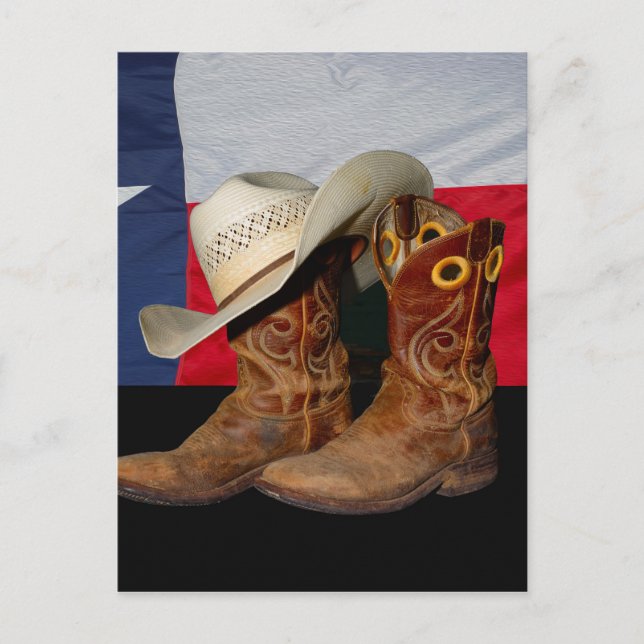 Texas Boots und Hat.jpg Postkarte (Vorderseite)