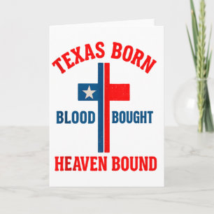 Texas Born, Blood Bought, Heaven Bound Cross Tank Karte