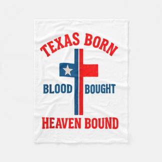 Texas Born, Blood Bought, Heaven Bound Kreuz Tank  Fleecedecke