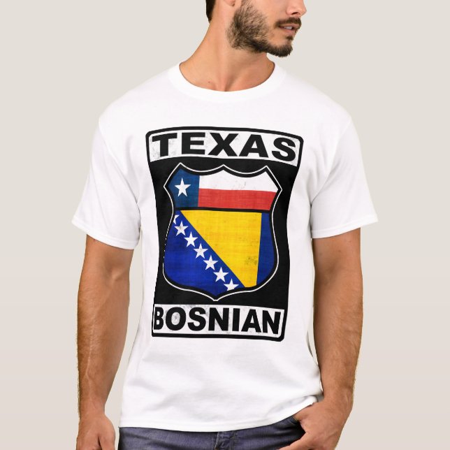 Texas-bosnischer Amerikaner T-Shirt (Vorderseite)