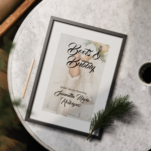 Texas Braut in Stiefeln mit Strasssteinen - Brautp Poster