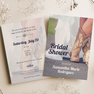 Texas Bride in Boots Brautparty Einladung