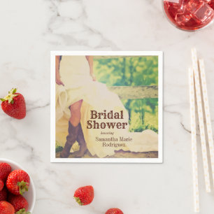 Texas Bride in Boots Brautparty Napkins Serviette