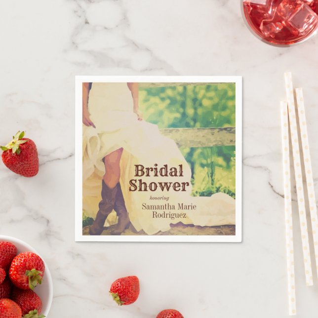 Texas Bride in Boots Brautparty Napkins Serviette (Beispiel)