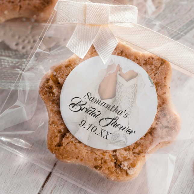 Texas Bride Kristall Boots Brautparty Runder Aufkleber (Von Creator hochgeladen)