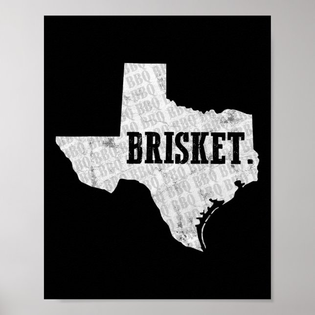 Texas Brisket BBQ und Pitmaster-T-Shirt  Poster (Vorne)