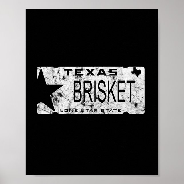 Texas Brisket-Lizenzschild BBQ Pitmaster Poster (Vorne)