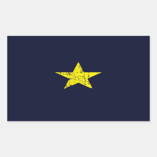 Texas, Burnet Star Historische Flagge, abgenutzt Rechteckiger Aufkleber