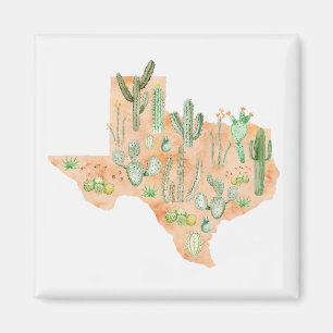 Texas Cactus Cacti Succulent Aquarellkarte Magnet