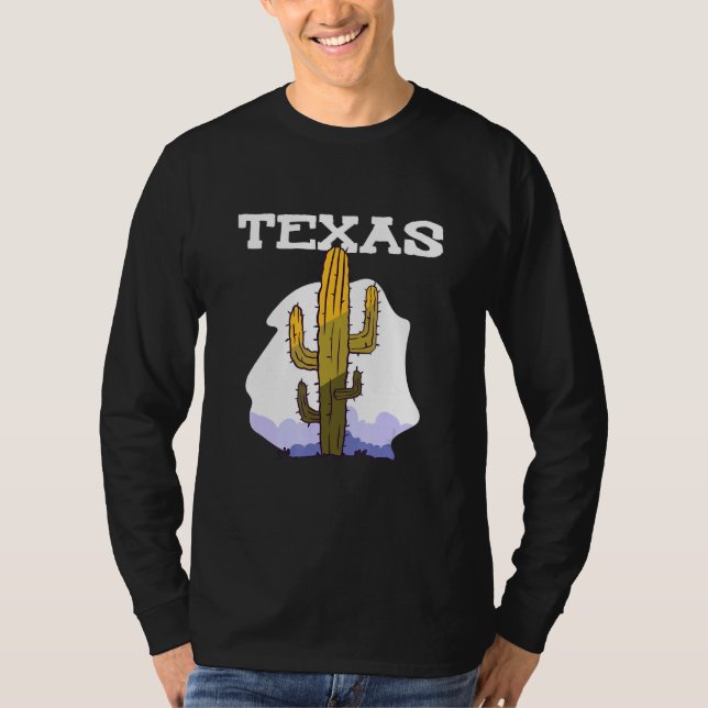 Texas Cactus Retro Country T-Shirt (Vorderseite)
