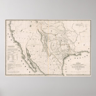 Texas California und Oregon, 1846 Poster