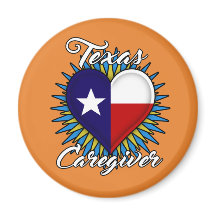 Texas Caregiver-Magnet (orangefarbener Hintergrund