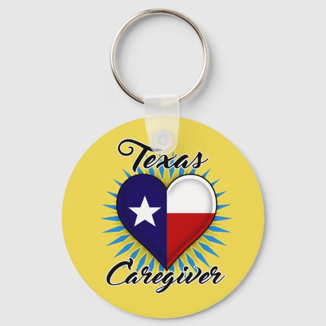 Texas Caregiver Schlüsselanhänger (gelber Hintergr (Vorderseite)