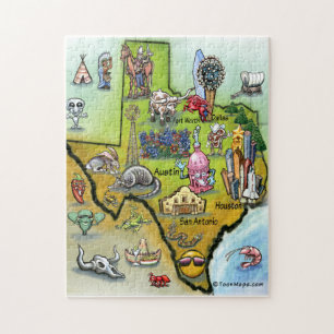 Texas-Cartoon-Karte Puzzle