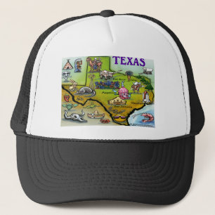 TEXAS-Cartoon-Karte Truckerkappe