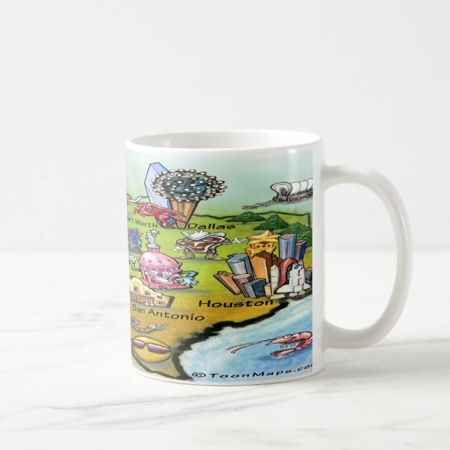 Texas Cartoon Map Kaffeetasse (Rechts)