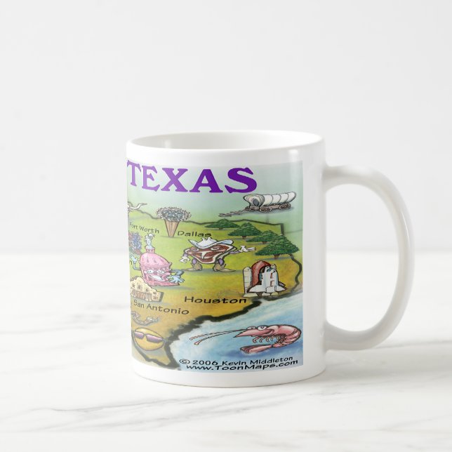 TEXAS Cartoon Map Tasse (Rechts)