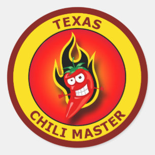 TEXAS CHILI MASTER RUNDER AUFKLEBER