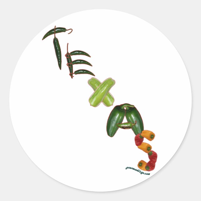 Texas Chili Paprikaschoten Runder Aufkleber (Vorderseite)